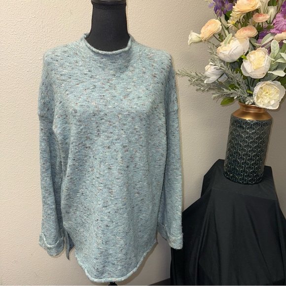 JODIFL Sweaters - Jodifl Blue Speckled Knit Sweater S Cozy Lightweight Long Sleeve Pullover